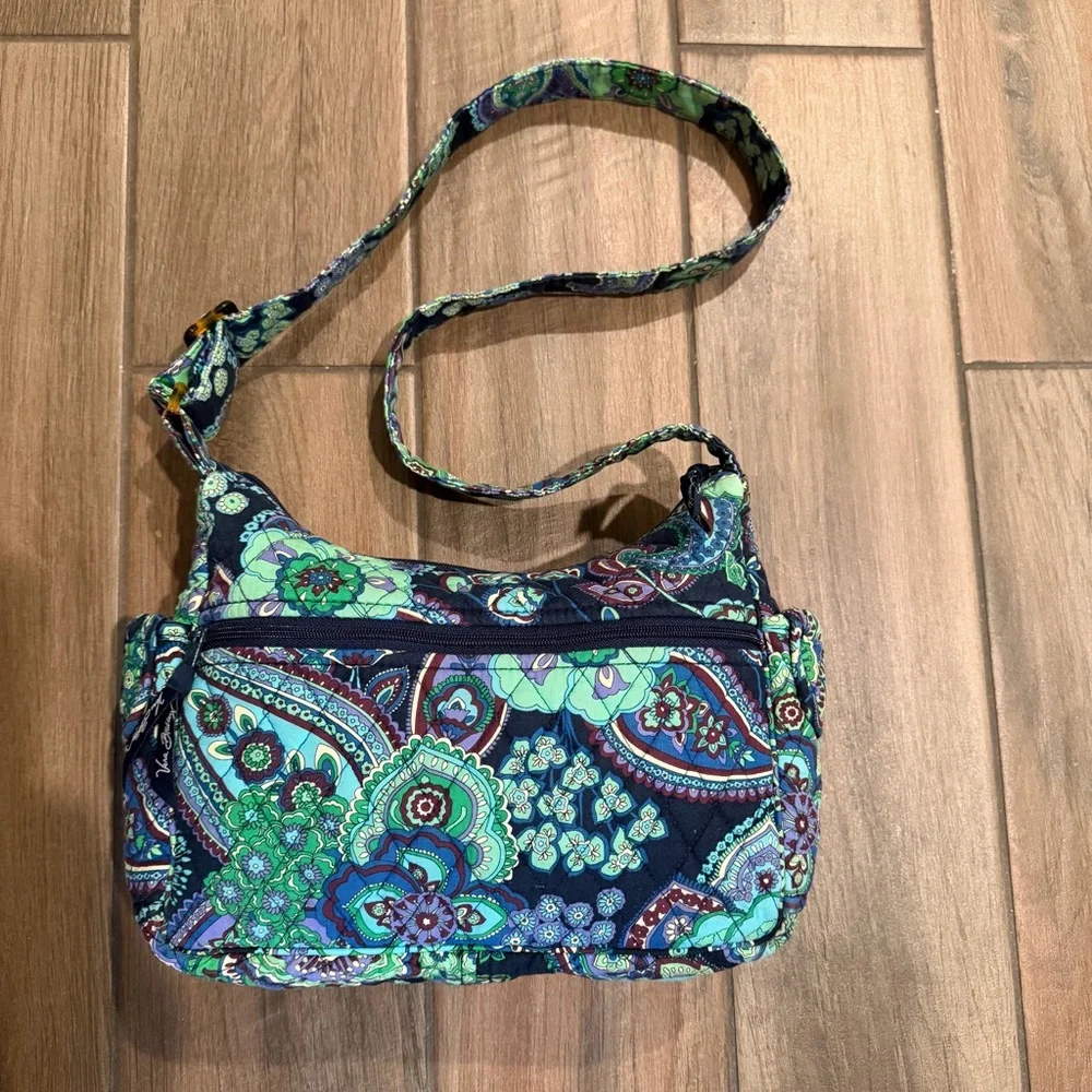 Vera Bradley Blue Rhapsody Quilted Crossbody Shoulder Bag Paisley Floral - Picture 1 of 12